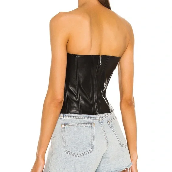WORN ONCE Leia Corset Leather in Black Miaou